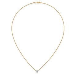 14k 1/2 carat Lab Grown Diamond VS+ F+ Heart Complete 18 inch Four Prong Pendant Necklace