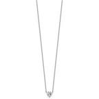 14k White Gold 3/4 carat Lab Grown Diamond VS+ F+ Heart Complete 18 inch Four Prong Pendant Necklace
