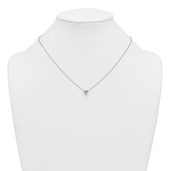14k White Gold 3/4 carat Lab Grown Diamond VS+ F+ Heart Complete 18 inch Four Prong Pendant Necklace