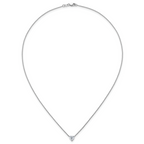 14k White Gold 3/4 carat Lab Grown Diamond VS+ F+ Heart Complete 18 inch Four Prong Pendant Necklace