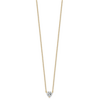 14k 3/4 carat Lab Grown Diamond VS+ F+ Heart Complete 18 inch Four Prong Pendant Necklace