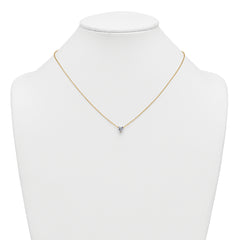 14k 3/4 carat Lab Grown Diamond VS+ F+ Heart Complete 18 inch Four Prong Pendant Necklace
