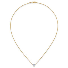 14k 3/4 carat Lab Grown Diamond VS+ F+ Heart Complete 18 inch Four Prong Pendant Necklace