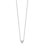 14k White Gold 1 carat Certified Lab Grown Diamond VS+ F+ Heart Complete 18 inch Four Prong Pendant Necklace