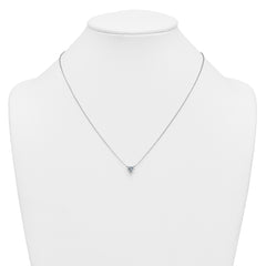 14k White Gold 1 carat Lab Grown Diamond VS+ F+ Heart Complete 18 inch Four Prong Pendant Necklace