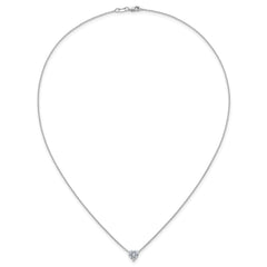 14k White Gold 1 carat Lab Grown Diamond VS+ F+ Heart Complete 18 inch Four Prong Pendant Necklace