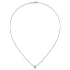 14k White Gold 1 carat Certified Lab Grown Diamond VS+ F+ Heart Complete 18 inch Four Prong Pendant Necklace