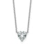 14k White Gold 1 carat Lab Grown Diamond VS+ F+ Heart Complete 18 inch Four Prong Pendant Necklace