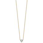 14k 1 carat Certified Lab Grown Diamond VS+ F+ Heart Complete 18 inch Four Prong Pendant Necklace