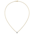 14k 1 carat Certified Lab Grown Diamond VS+ F+ Heart Complete 18 inch Four Prong Pendant Necklace