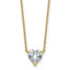 14k 1 carat Certified Lab Grown Diamond VS+ F+ Heart Complete 18 inch Four Prong Pendant Necklace