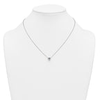 14k White Gold 1 1/2 carat Lab Grown Diamond VS+ F+ Heart Complete 18 inch Four Prong Pendant Necklace