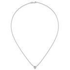 14k White Gold 1 1/2 carat Lab Grown Diamond VS+ F+ Heart Complete 18 inch Four Prong Pendant Necklace