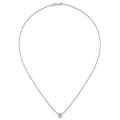 14k White Gold 1 1/2 carat Certified Lab Grown Diamond VS+ F+ Heart Complete 18 inch Four Prong Pendant Necklace