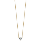 14k 1 1/2 carat Lab Grown Diamond VS+ F+ Heart Complete 18 inch Four Prong Pendant Necklace