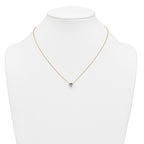 14k 1 1/2 carat Certified Lab Grown Diamond VS+ F+ Heart Complete 18 inch Four Prong Pendant Necklace
