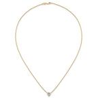 14k 1 1/2 carat Certified Lab Grown Diamond VS+ F+ Heart Complete 18 inch Four Prong Pendant Necklace