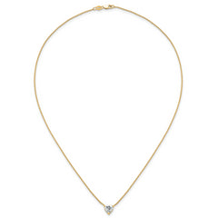 14k 1 1/2 carat Certified Lab Grown Diamond VS+ F+ Heart Complete 18 inch Four Prong Pendant Necklace