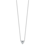 14k White Gold 2 carat Lab Grown Diamond VS+ F+ Heart Complete 18 inch Four Prong Pendant Necklace