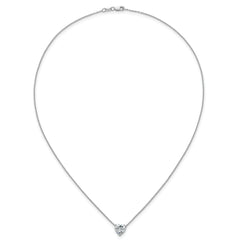 14k White Gold 2 carat Certified Lab Grown Diamond VS+ F+ Heart Complete 18 inch Four Prong Pendant Necklace