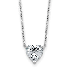 14kw 2ct Cert Lab Grown Dia VS+ F+ Heart Comp 18in Pendant Necklace