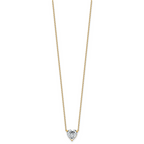 14k 2 carat Certified Lab Grown Diamond VS+ F+ Heart Complete 18 inch Four Prong Pendant Necklace