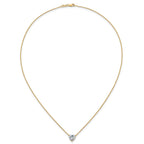 14k 2 carat Certified Lab Grown Diamond VS+ F+ Heart Complete 18 inch Four Prong Pendant Necklace