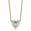 14k 2 carat Lab Grown Diamond VS+ F+ Heart Complete 18 inch Four Prong Pendant Necklace