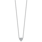 14k White Gold 2 1/2 carat Lab Grown Diamond VS+ F+ Heart Complete 18 inch Four Prong Pendant Necklace
