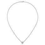 14k White Gold 2 1/2 carat Certified Lab Grown Diamond VS+ F+ Heart Complete 18 inch Four Prong Pendant Necklace