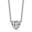 14kw 2 1/2ct Cert Lab Grown Dia VS+ F+ Heart Comp 18in Pendant Necklace