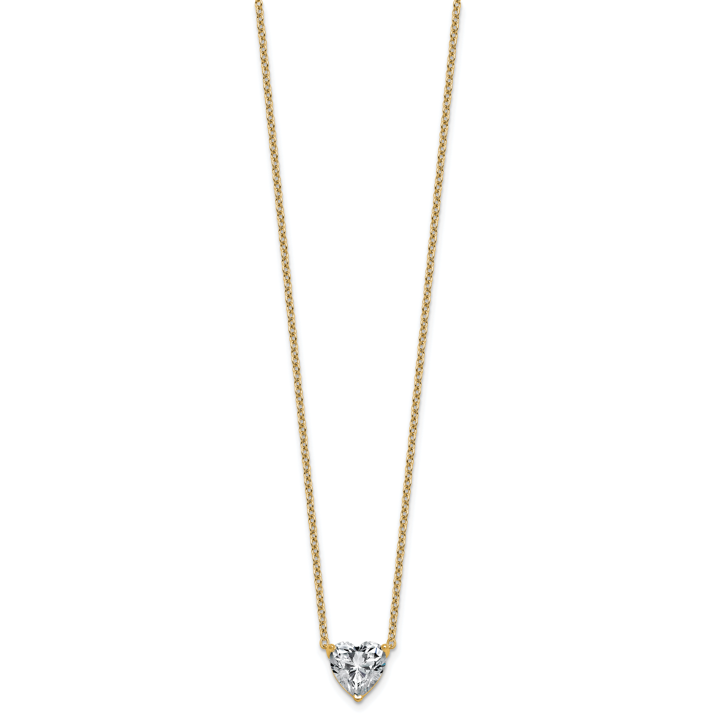 14k 2 1/2 carat Lab Grown Diamond VS+ F+ Heart Complete 18 inch Four Prong Pendant Necklace Secondary image