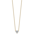 14k 2 1/2 carat Lab Grown Diamond VS+ F+ Heart Complete 18 inch Four Prong Pendant Necklace