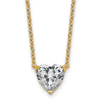 14k 2 1/2 carat Lab Grown Diamond VS+ F+ Heart Complete 18 inch Four Prong Pendant Necklace