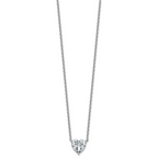 14k White Gold 3 carat Certified Lab Grown Diamond VS+ F+ Heart Complete 18 inch Four Prong Pendant Necklace