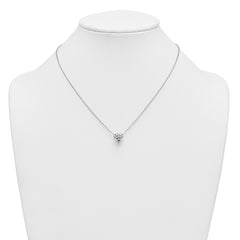 14k White Gold 3 carat Lab Grown Diamond VS+ F+ Heart Complete 18 inch Four Prong Pendant Necklace