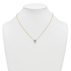 14k 3 carat Certified Lab Grown Diamond VS+ F+ Heart Complete 18 inch Four Prong Pendant Necklace