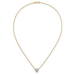 14k 3 carat Lab Grown Diamond VS+ F+ Heart Complete 18 inch Four Prong Pendant Necklace