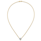 14k 3 carat Certified Lab Grown Diamond VS+ F+ Heart Complete 18 inch Four Prong Pendant Necklace
