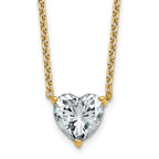 14k 3 carat Certified Lab Grown Diamond VS+ F+ Heart Complete 18 inch Four Prong Pendant Necklace