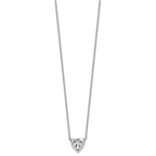 14k White Gold 3 1/2 carat Certified Lab Grown Diamond VS+ F+ Heart Complete 18 inch Four Prong Pendant Necklace
