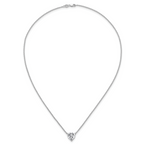 14k White Gold 3 1/2 carat Certified Lab Grown Diamond VS+ F+ Heart Complete 18 inch Four Prong Pendant Necklace