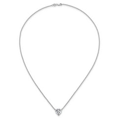 14k White Gold 3 1/2 carat Certified Lab Grown Diamond VS+ F+ Heart Complete 18 inch Four Prong Pendant Necklace