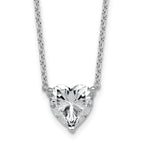 14k White Gold 3 1/2 carat Certified Lab Grown Diamond VS+ F+ Heart Complete 18 inch Four Prong Pendant Necklace