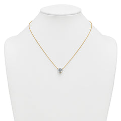 14k 3 1/2 carat Certified Lab Grown Diamond VS+ F+ Heart Complete 18 inch Four Prong Pendant Necklace