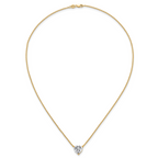 14k 3 1/2 carat Lab Grown Diamond VS+ F+ Heart Complete 18 inch Four Prong Pendant Necklace