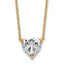 14k 3 1/2 carat Certified Lab Grown Diamond VS+ F+ Heart Complete 18 inch Four Prong Pendant Necklace