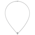 14k White Gold 4 carat Lab Grown Diamond VS+ F+ Heart Complete 18 inch Four Prong Pendant Necklace