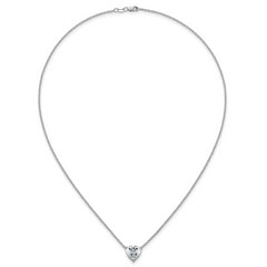 14k White Gold 4 carat Certified Lab Grown Diamond VS+ F+ Heart Complete 18 inch Four Prong Pendant Necklace