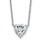 14k White Gold 4 carat Lab Grown Diamond VS+ F+ Heart Complete 18 inch Four Prong Pendant Necklace